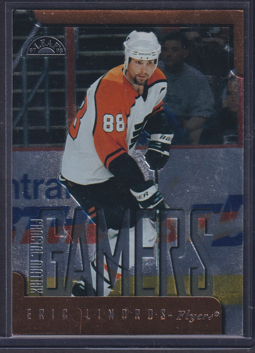 ERIC LINDROS - 1997 Donruss Leaf Fractal Matrix Gamers #168, /700