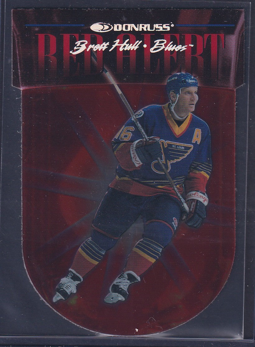 BRETT HULL - 1997 Donruss Red Alert Clear Cut Die Cut #5, xxxx/5000