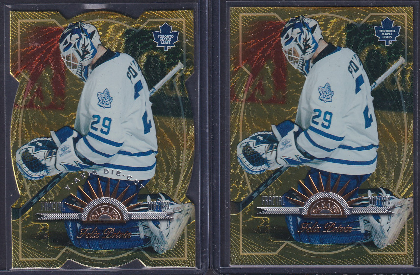 FELIX POTVIN - 1997 Donruss Leaf Fractal Matrix & Z-Axis Die Cut #24, /200