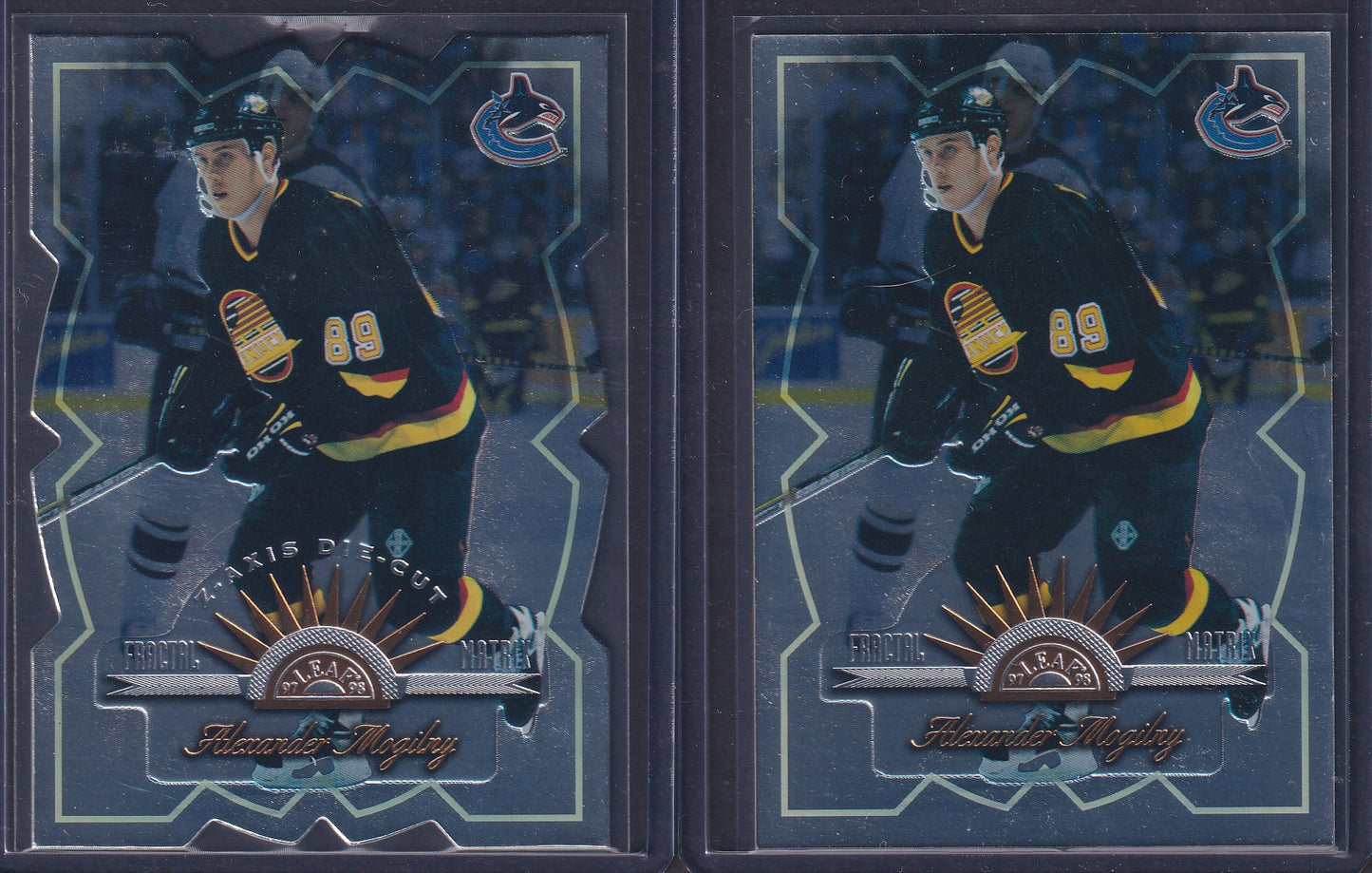 ALEXANDER MOGILNY - 1997 Donruss Leaf Fractal Matrix & Y-Axis Die Cut #25, /100