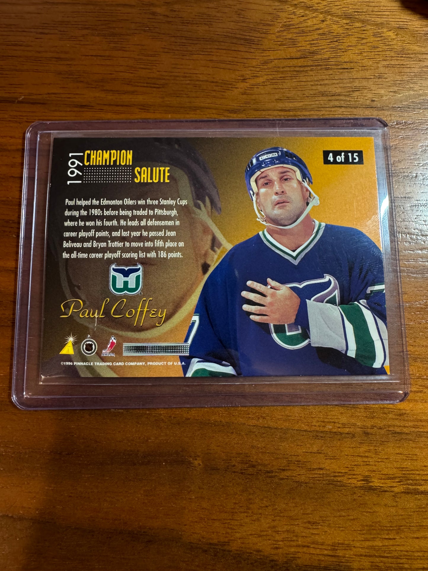 PAUL COFFEY - 1996 Pinnacle Zenith Champion Salute REAL DIAMOND #4, SSP