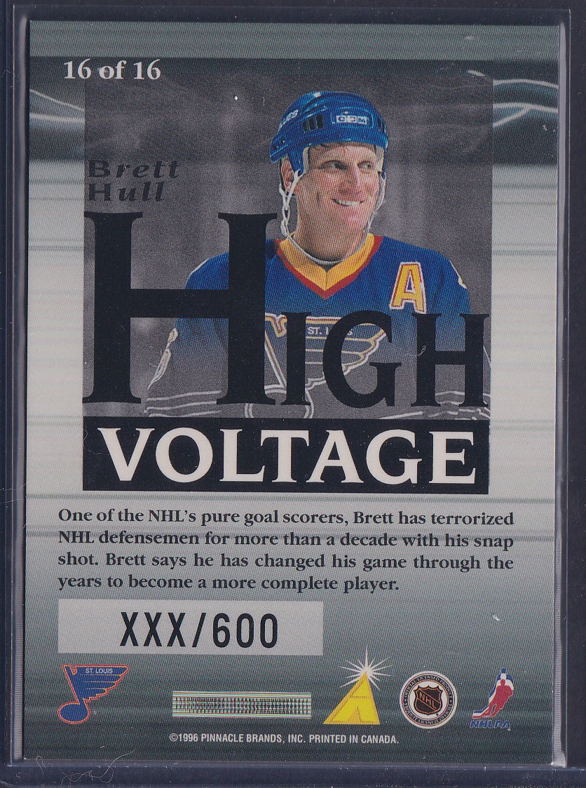 BRETT HULL - 1996 Pinnacle Summit High Voltage #16, xxx/600