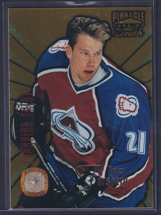 PETER FORSBERG - 1996 Pinnacle Zenith Champion Salute REAL DIAMOND #9, SSP
