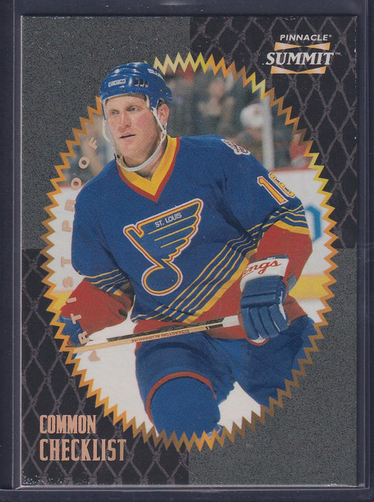 BRET HULL CHECKLIST - 1996 Pinnacle Summit Artist Proof #199