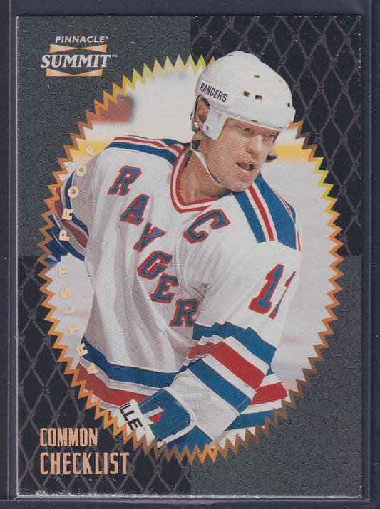 MARK MESSIER CHECKLIST - 1996 Pinnacle Summit Artist Proof #198