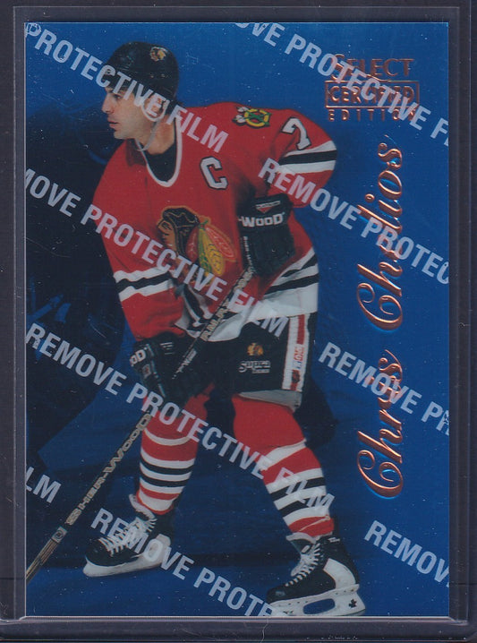 CHRIS CHELIOS - 1996 Pinnacle Select Certified Blue w/ Coating #27