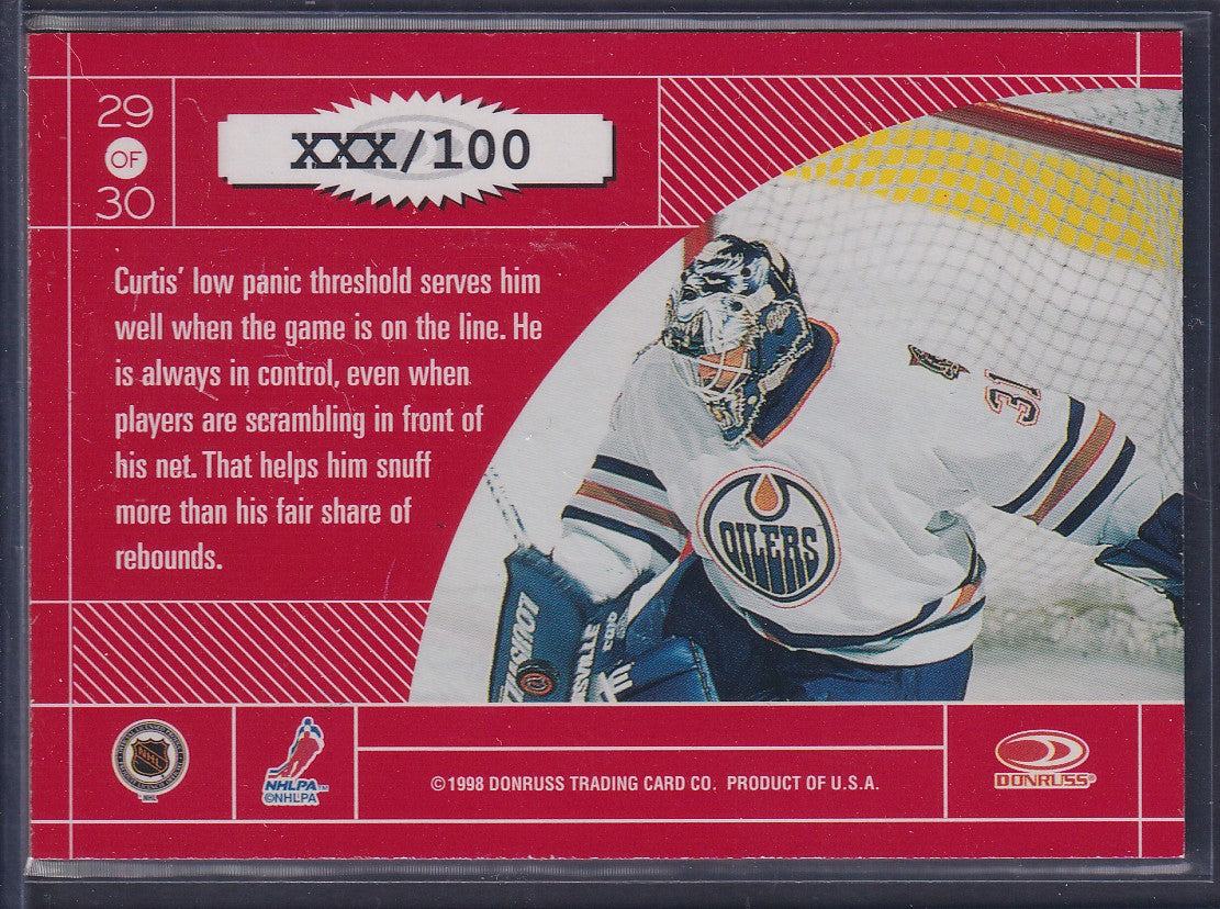 CURTIS JOSEPH - 1997 Donruss Elite Master Craftsmen #29, xxx/100