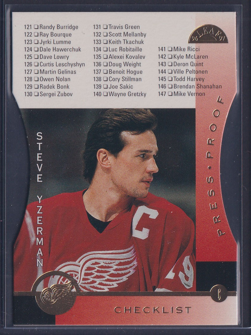 STEVE YZERMAN Checklist - 1996 Leaf Press Proofs /1500 #239