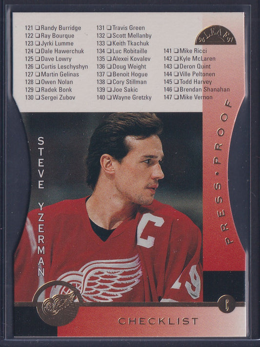 STEVE YZERMAN Checklist - 1996 Leaf Press Proofs /1500 #239