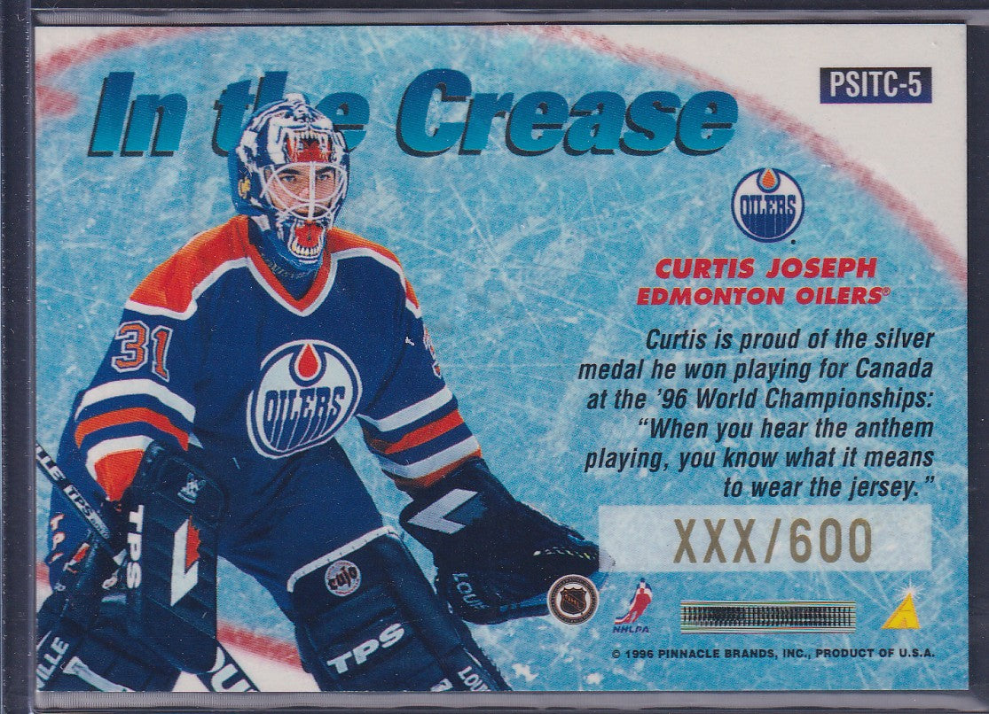 CURTIS JOSEPH - 1996 Pinnacle Summit In the Crease #PSITC-5, xxx/600