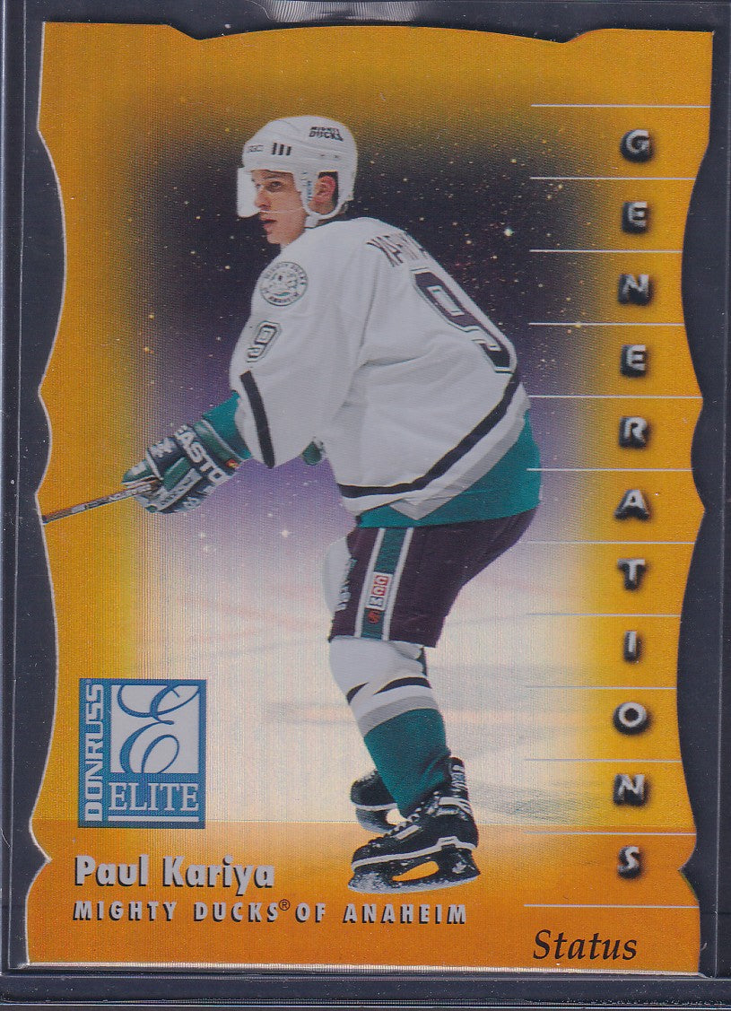 PAUL KARIYA - 1997 Donurss Elite Status Generations Die Cut #136, xxx/100