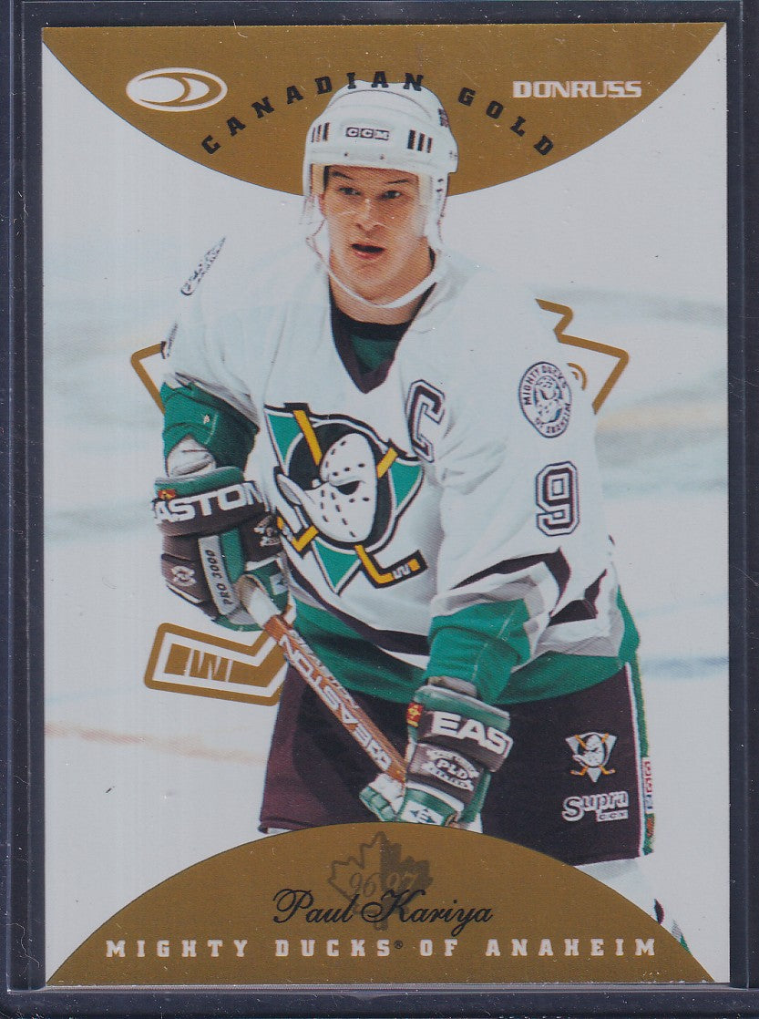 PAUL KARIYA - 1996 Donruss Canadian Gold Press Proof #3, /150