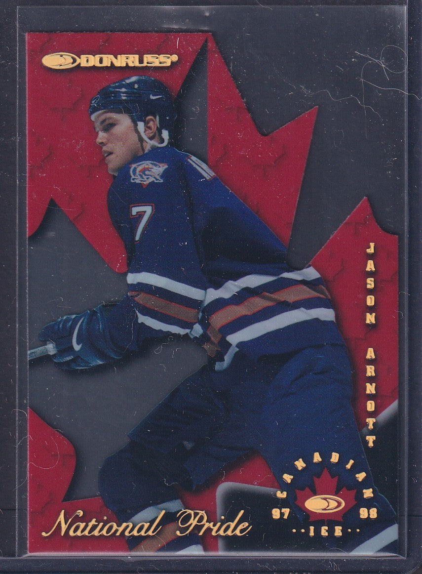 JASON ARNOTT - 1997 Donruss Canadian Ice National Pride Clear Cut Die Cut #12, xxxx/1997