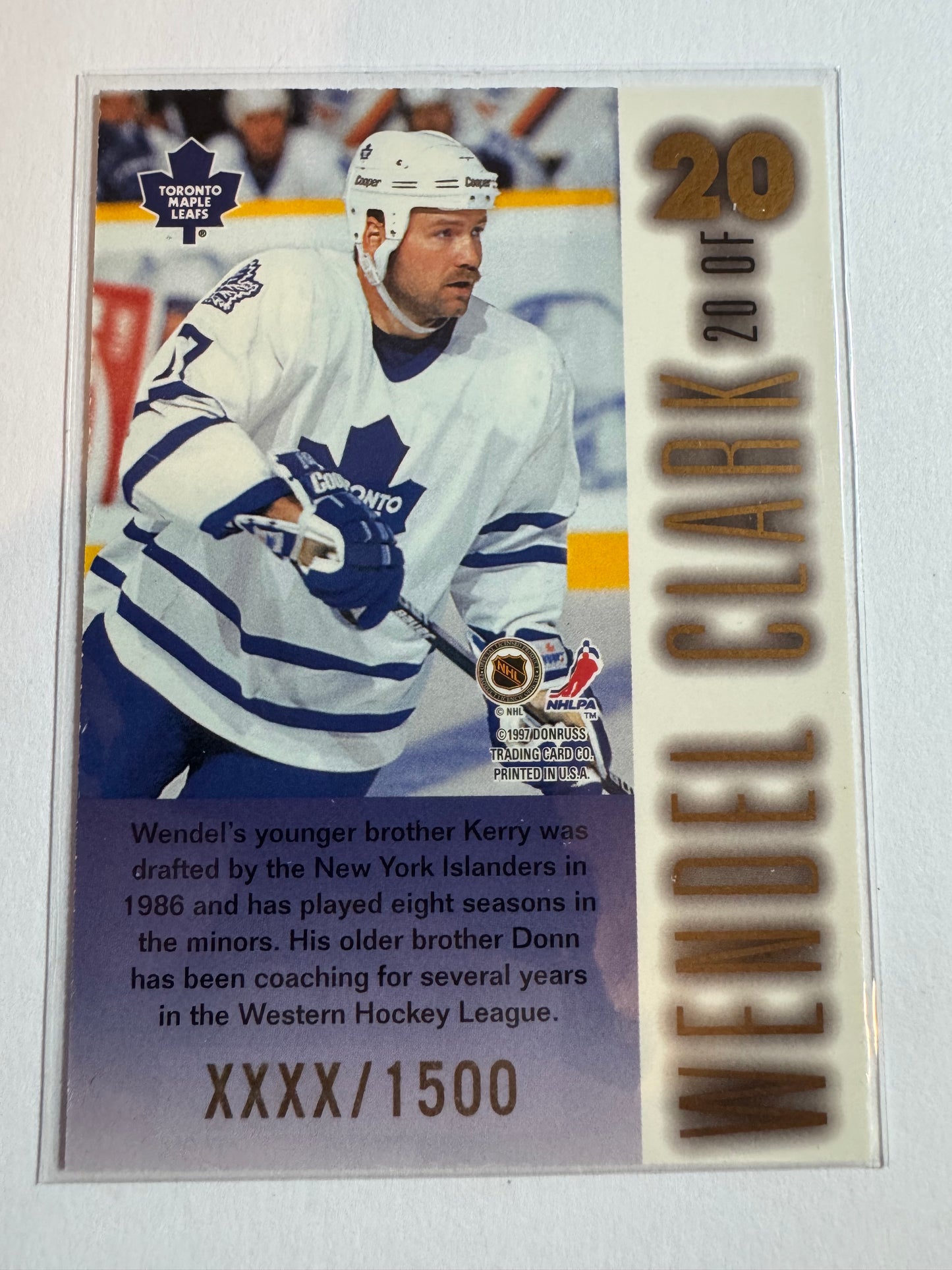 WENDEL CLARK - 1996 Donruss Leaf Limited Stubble #20, xxxx/1500