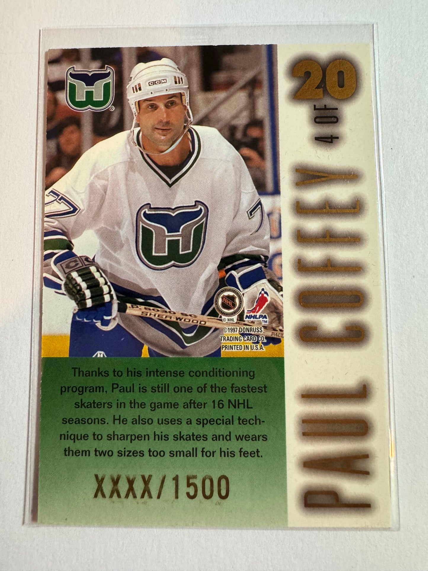 PAUL COFFEY - 1996 Donruss Leaf Limited Stubble #4, xxxx/1500