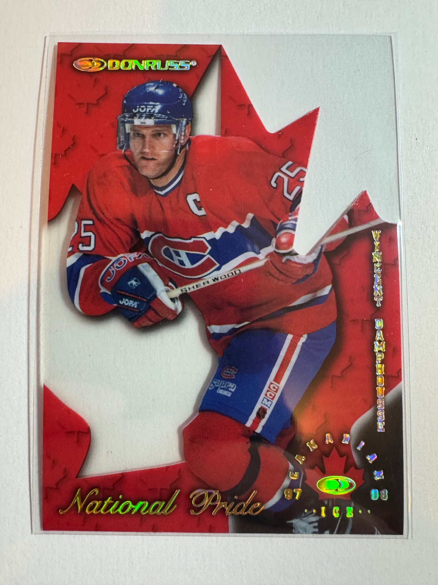 VINCENT DAMPHOUSSE - 1997 Donruss Canadian Ice National Pride Clear Die Cut #29, xxxx/1997