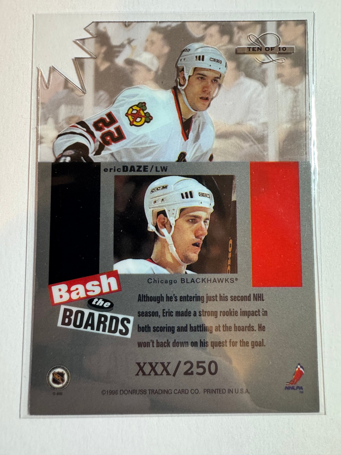 ERIC DAZE - 1996 Donruss Leaf Limited Bash the Boards Clear Cut Die Cut #10, xxx/250