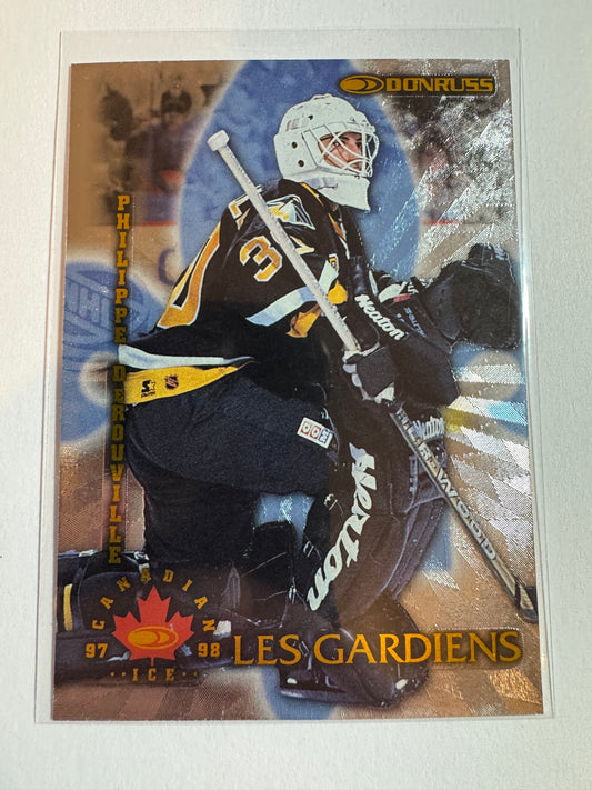 PHILIPPE DEROUVILLE - 1996 Donruss Canadian Ice Les Gardiens #11, xxxx/1500