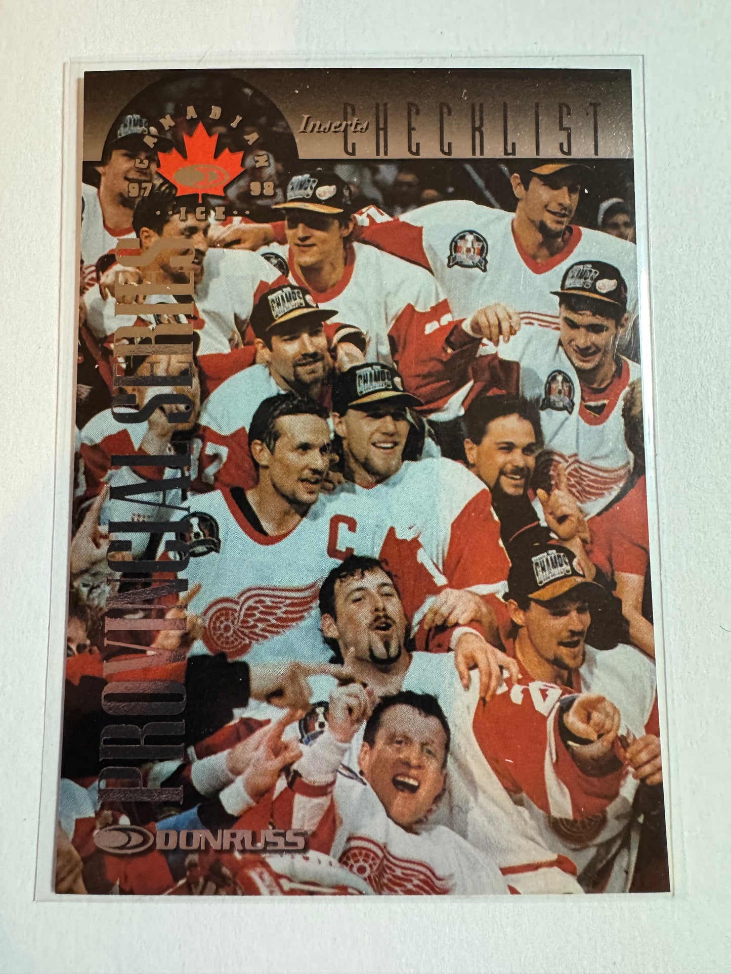 DETROIT RED WINGS - 1996 Donruss Canadian Ice Provincial Series Checklist #150, xxx/750