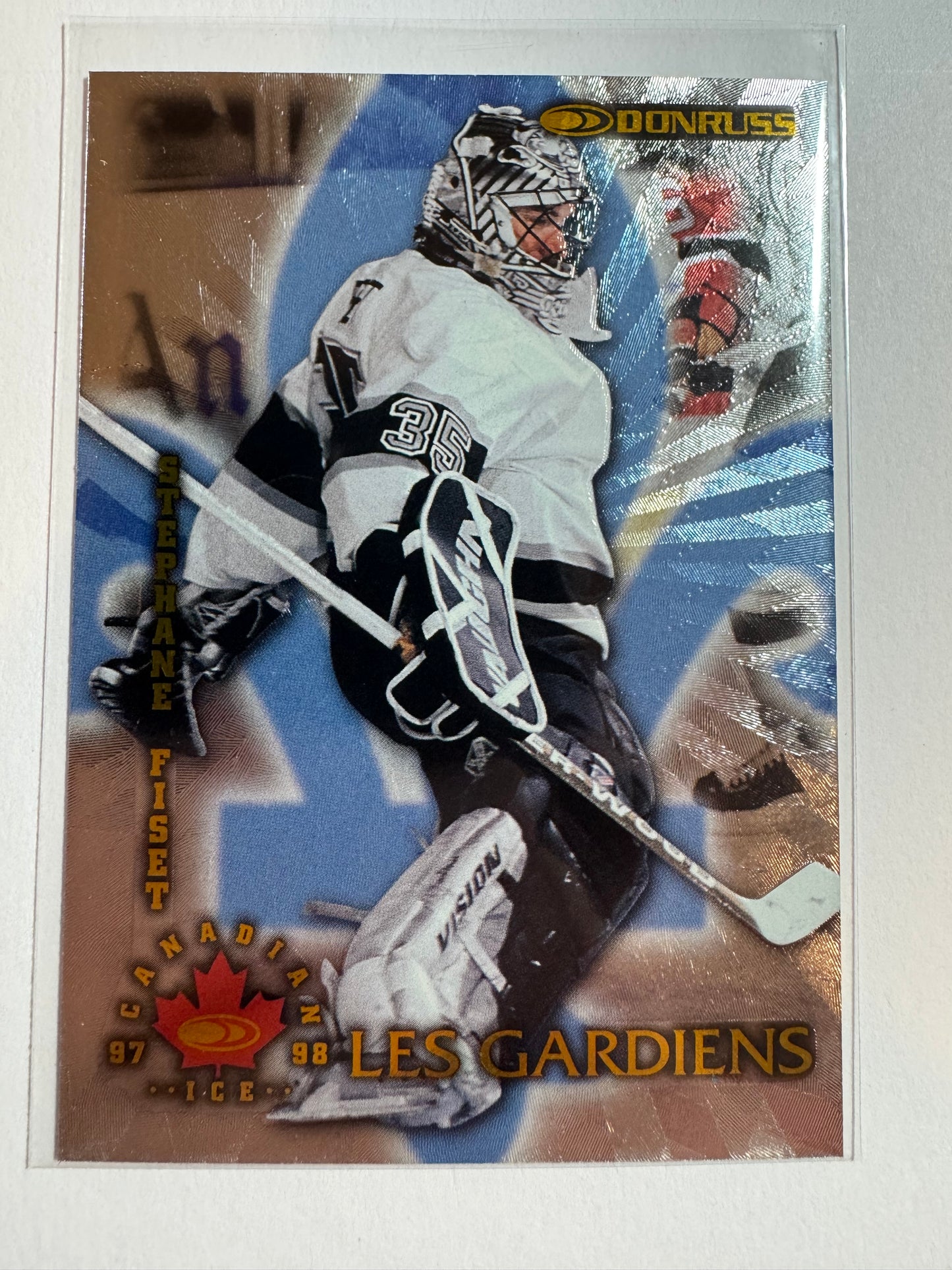 STEPHANE FISET - 1996 Donruss Canadian Ice Les Gardiens #5, xxxx/1500