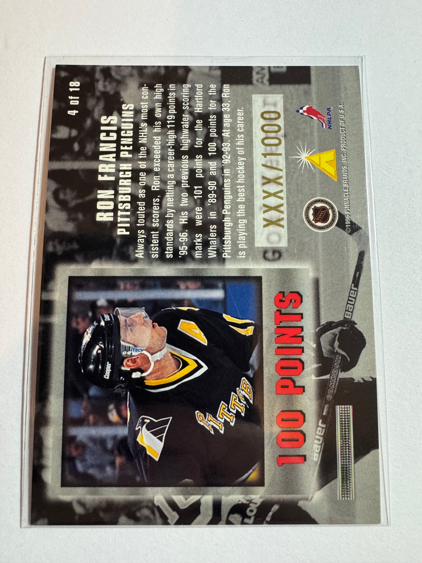 RON FRANCIS - 1996 Pinnacle Summit Untouchables #4, xxxx/1000