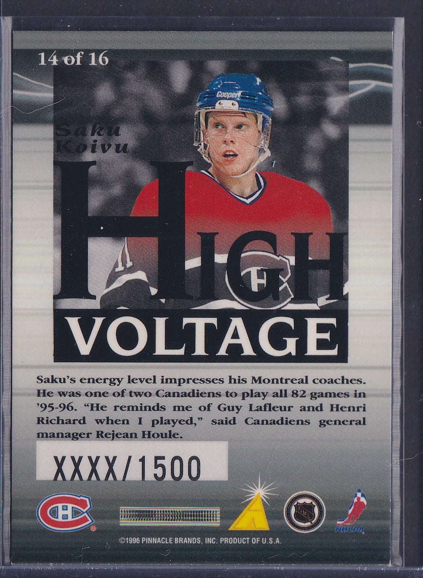 SAKU KOIVU - 1996 Pinnacle Summit High Voltage #14, xxxx/1500