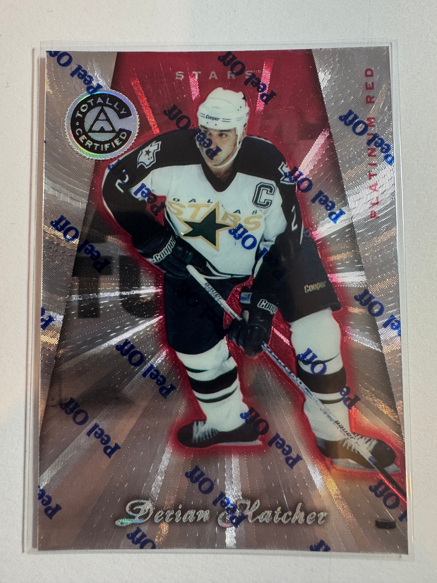 DERIAN HATCHER - 1997 Pinnacle Totally Certified Platinum Red #54, xxxx/6199