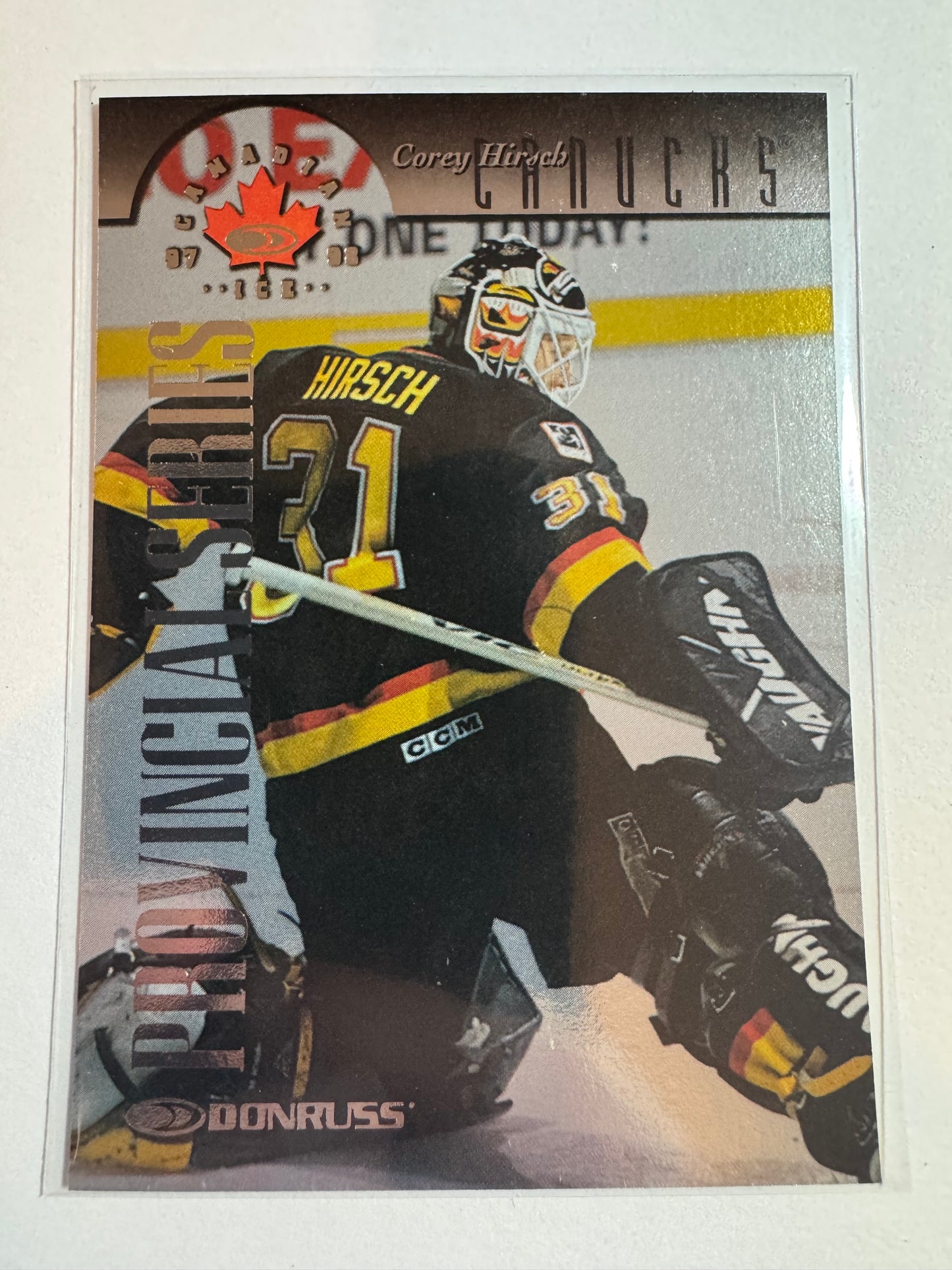 COREY HIRSCH - 1997 Donruss Canadian Ice Provincial Series #109, xxx/750