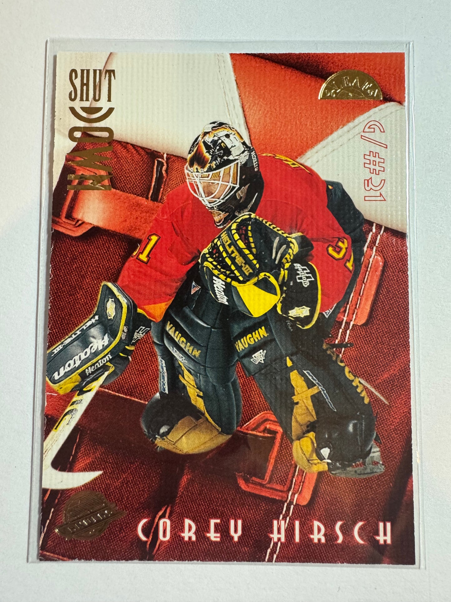 COREY HIRSCH - 1996 Donruss Leaf Shut Down #12, xxxx/2500