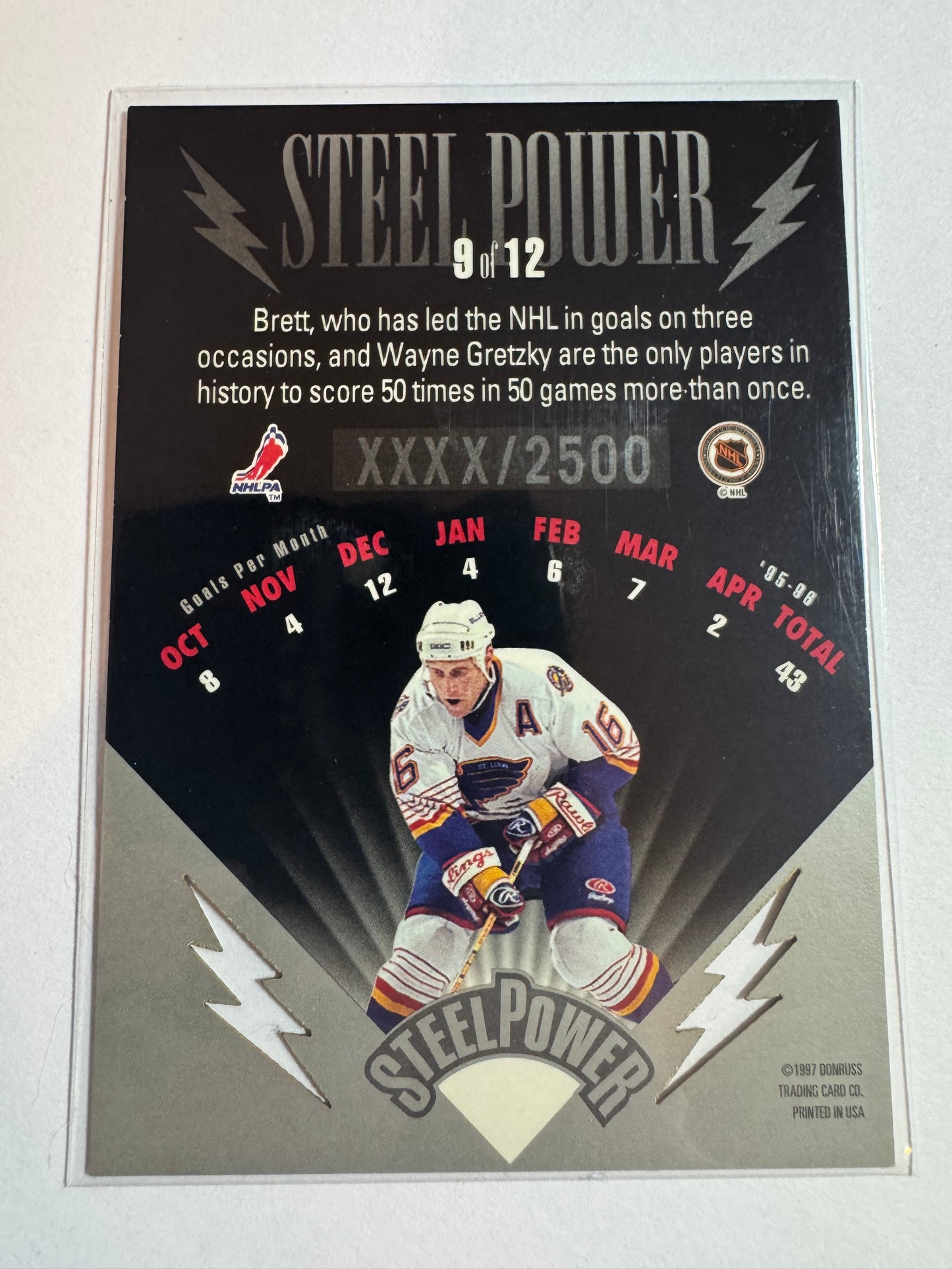 BRETT HULL - 1996 Donruss Steel Power Die Cut #9, xxxx/2500