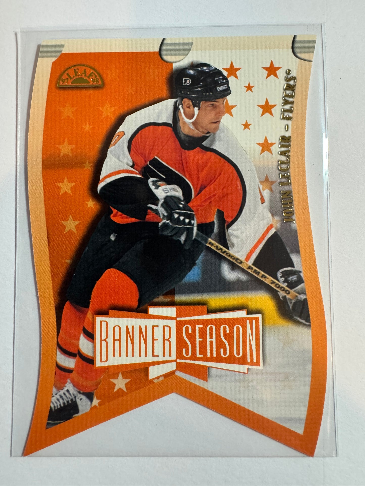 JOHN LECLAIR - 1997 Donruss Leaf Banner Season Die Cut #7, xxxx/3500