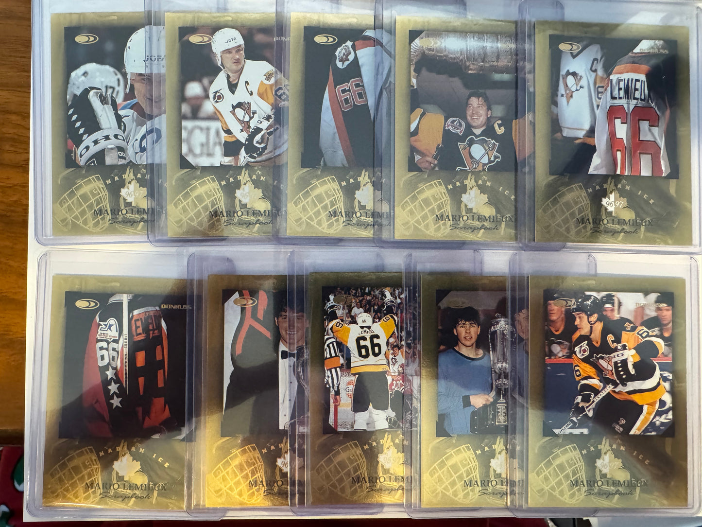 MARIO LEMIEUX - 1996 Donruss Canadian Ice Scrapbook COMPLETE SET #1-25, xxxx/1996