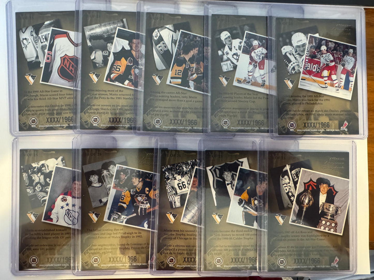 MARIO LEMIEUX - 1996 Donruss Canadian Ice Scrapbook COMPLETE SET #1-25, xxxx/1996