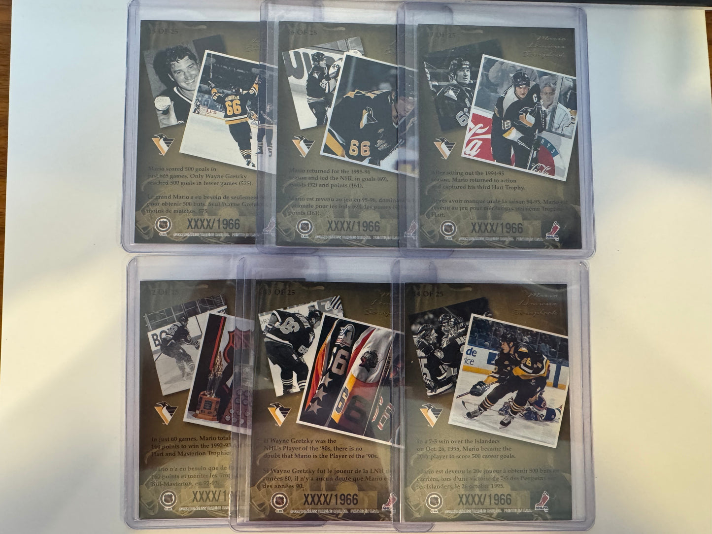 MARIO LEMIEUX - 1996 Donruss Canadian Ice Scrapbook COMPLETE SET #1-25, xxxx/1996