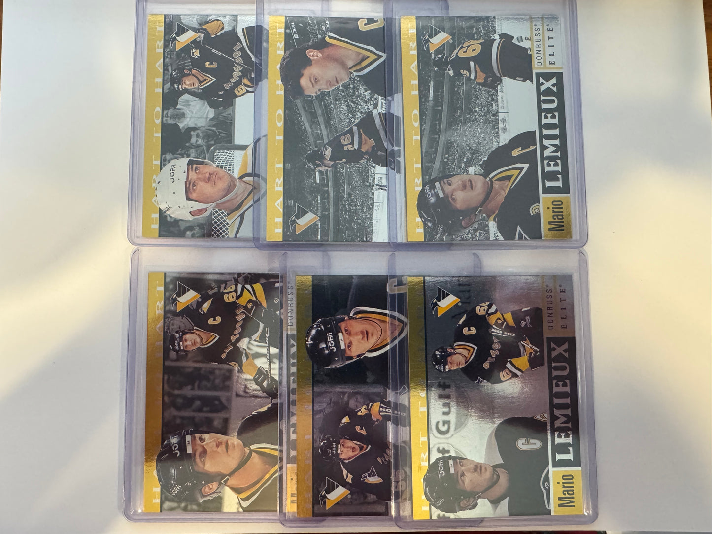 MARIO LEMIEUX - 1996 Donruss Elite Hart to Hart COMPLETE SET #1-6, xxxx/1996