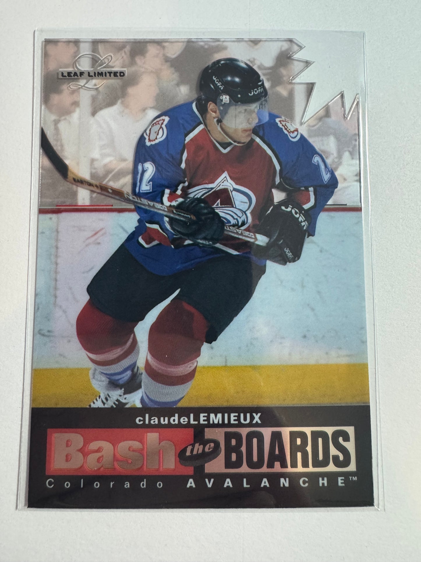 CLAUDE LEMIEUX - 1996 Donruss Leaf Limited Bash the Board Clear Cut Die Cut #6, xxx/250