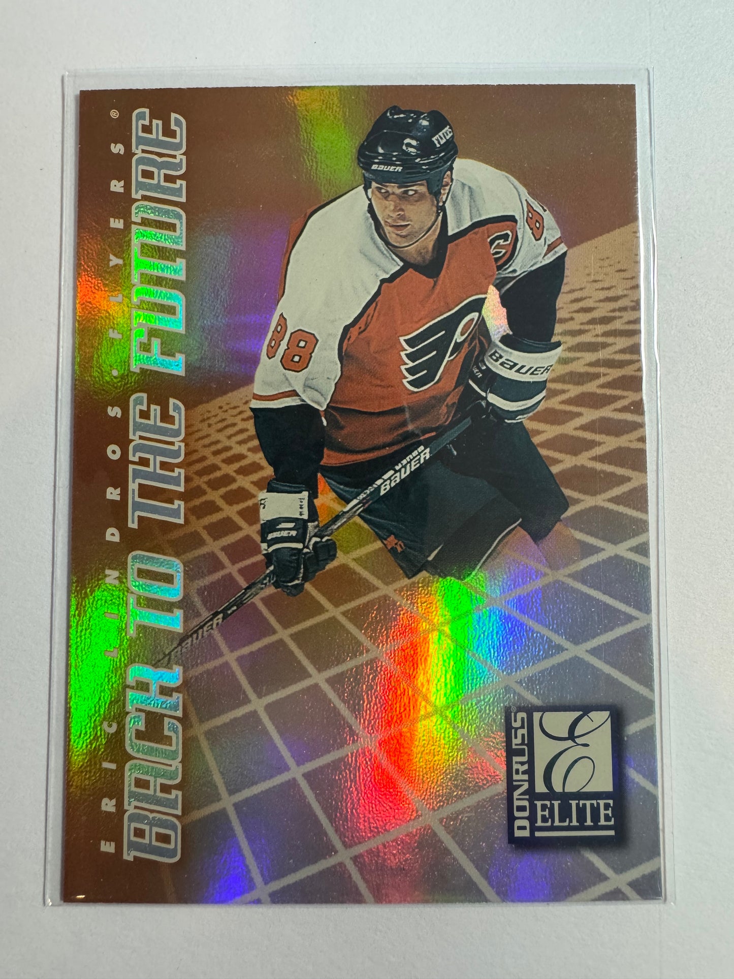 ERIC LINDROS / JOE THORNTON - 1997 Donruss Elite Back to the Future #1, xxxx/1500