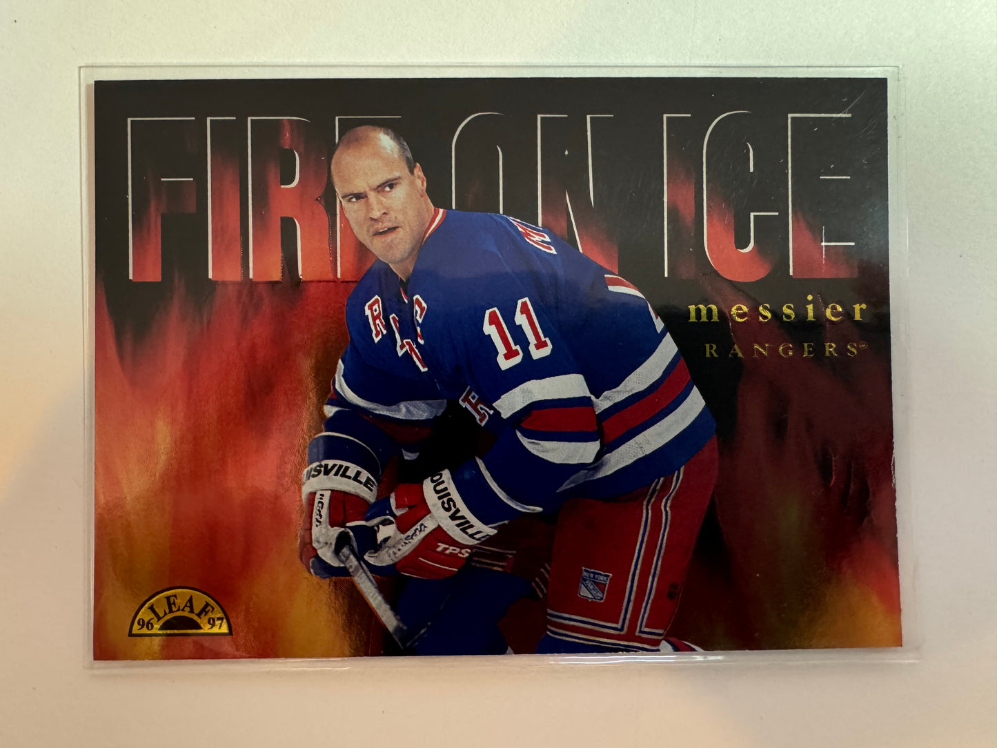 MARK MESSIER - 1997 Donruss Leaf Fire on Ice #15, xxxx/2500