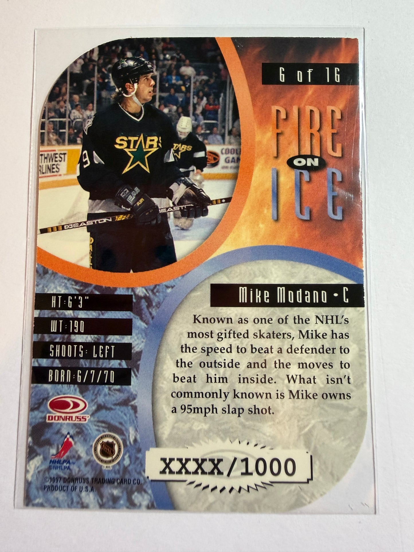 MIKE MODANO - 1997 Donruss Leaf Fire on Ice #6, xxxx/1000