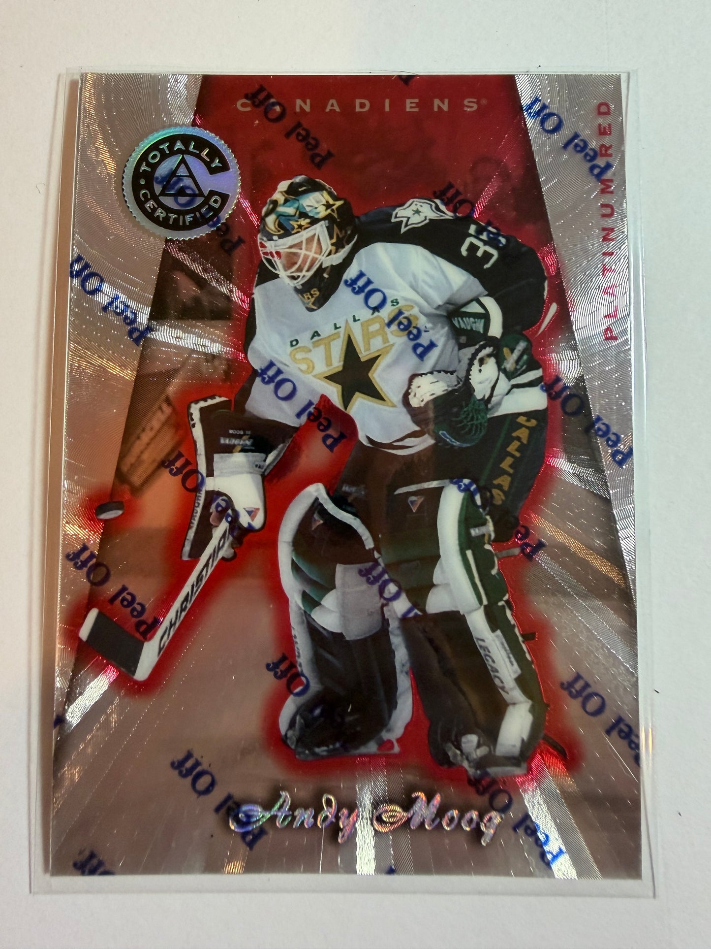 ANDY MOOG - 1997 Pinnacle Totally Certified Platinum Red #5, xxxx/4299