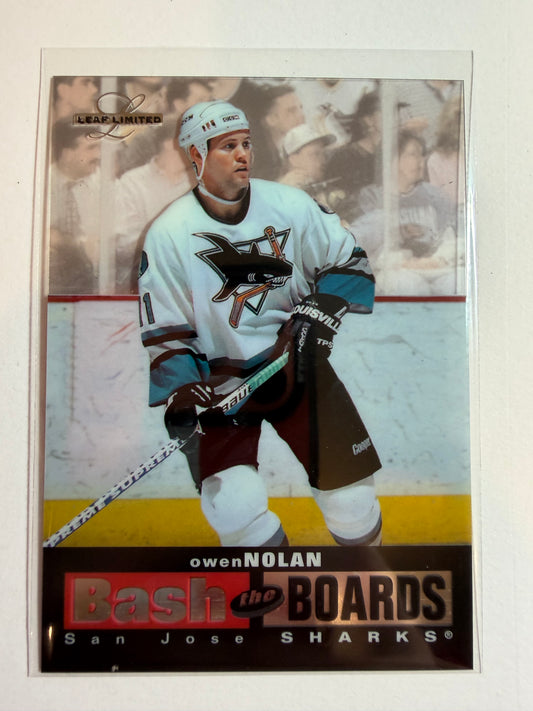 OWEN NOLAN - 1996 Donruss Leaf Limited Bash the Board Clear Cut #3, xxxx/2500