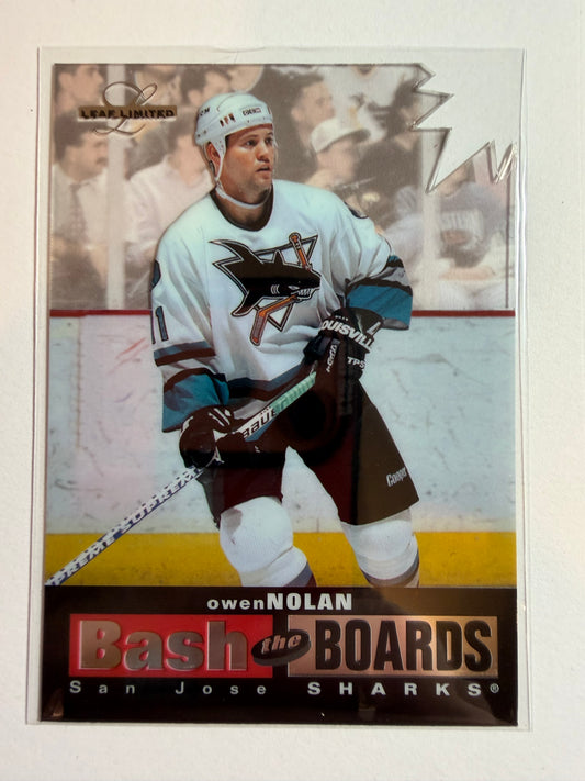 OWEN NOLAN - 1996 Donruss Leaf Limited Bash the Board Clear Cut Die Cut #3, xxx/250