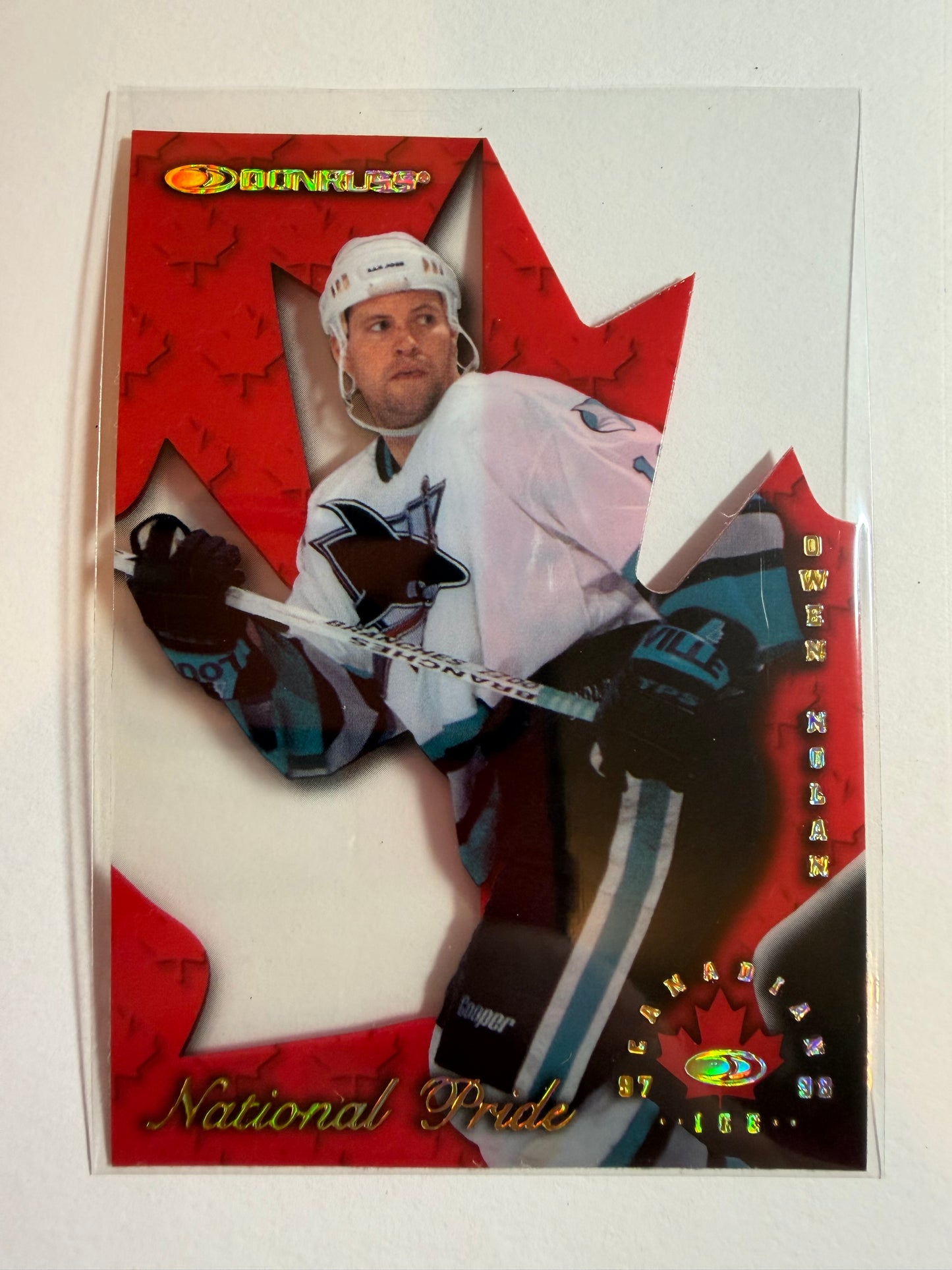 OWEN NOLAN - 1997 Donruss Canadian Ice National Pride Clear Cut Die Cut #30, xxxx/1997