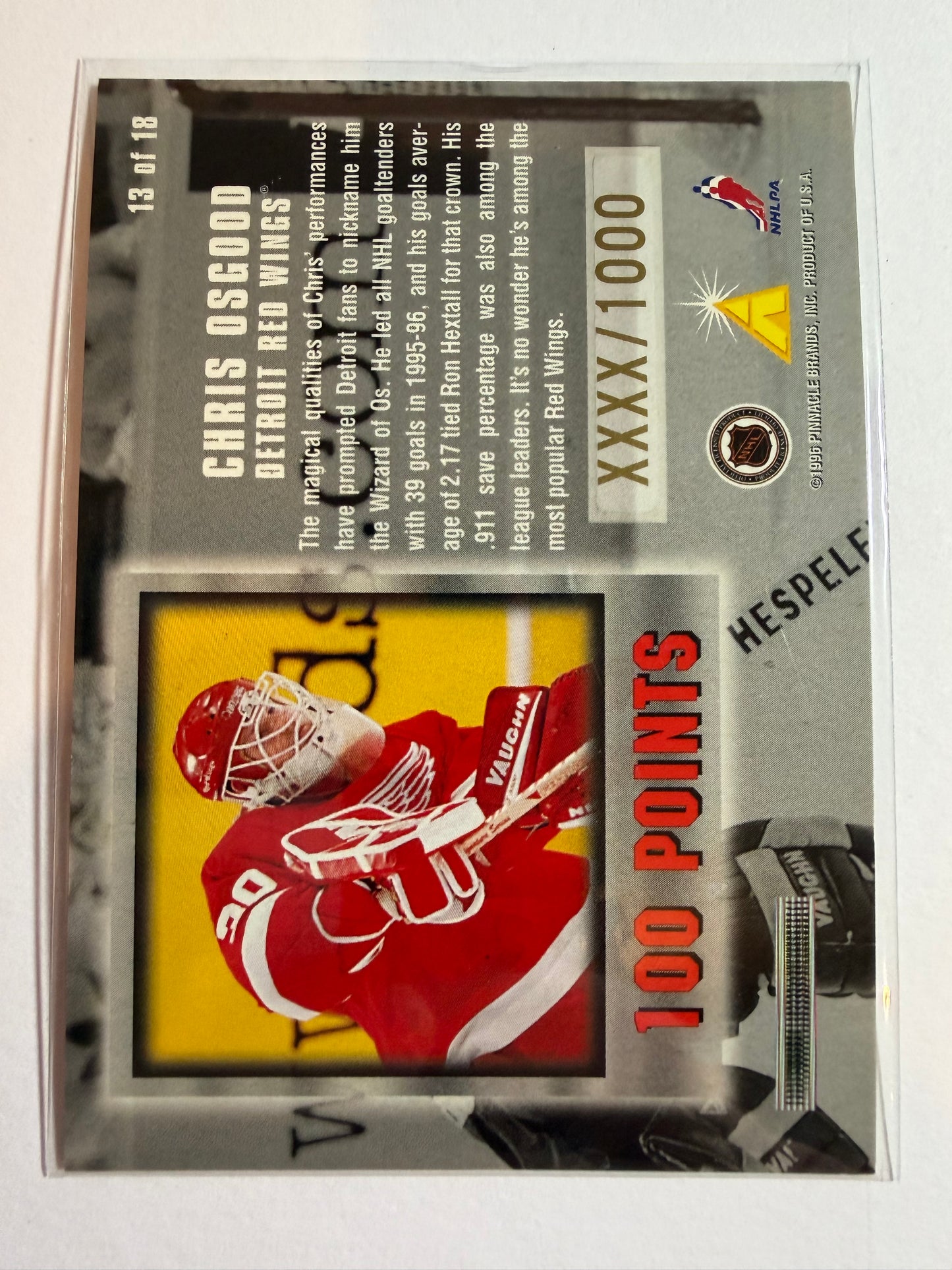 CHRIS OSGOOD - 1996 Pinnacle Summit Untouchables #13, xxxx/1000