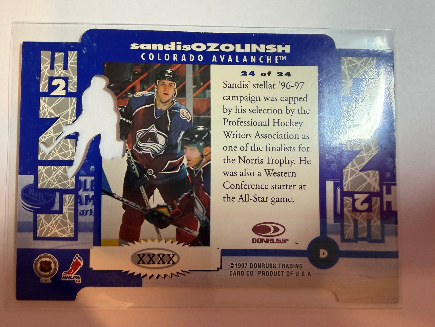 SANDIS OZOLINSH - 1997 Donruss Line 2 Line Die Cut #24, xxxx