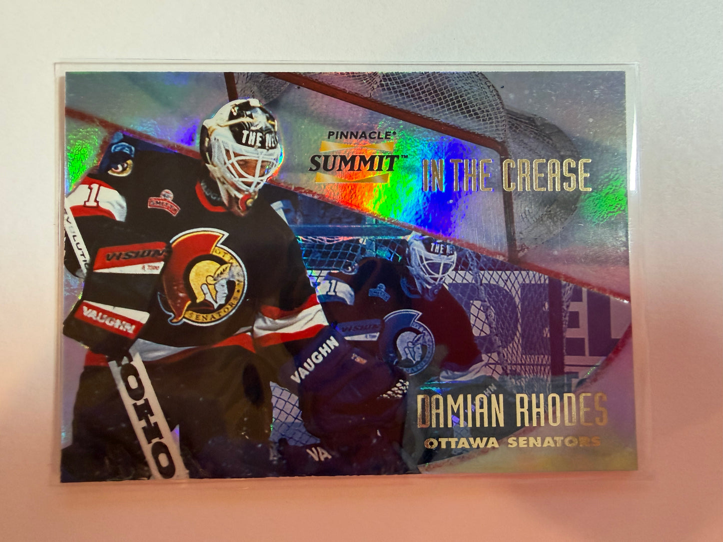 DAMIAN RHODES - 1996 Pinnacle Summit In the Crease #PSITC-7, xxx/600