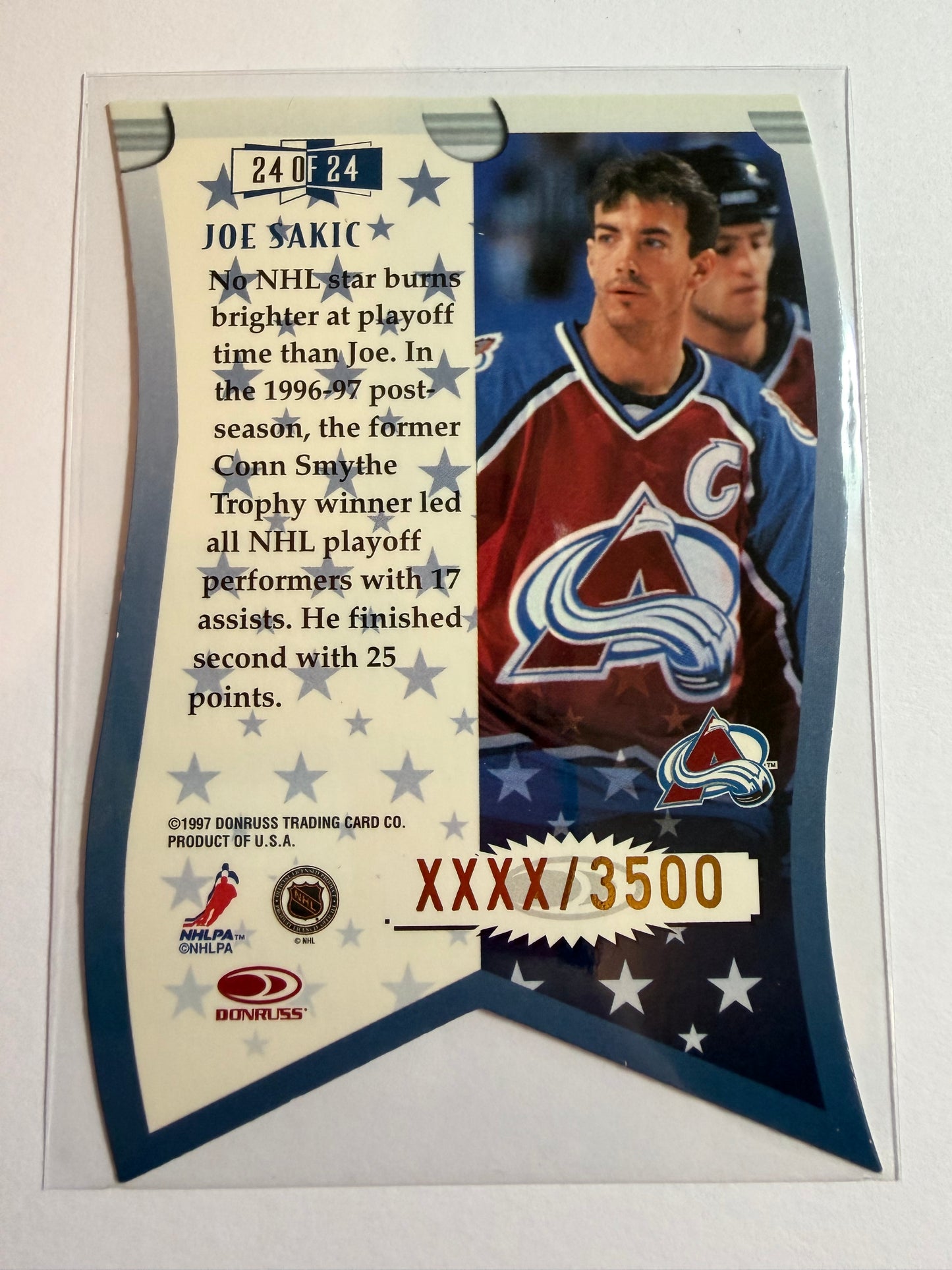 JOE SAKIC - 1997 Donruss Leaf Banner Season Die Cut #24, xxxx/3500