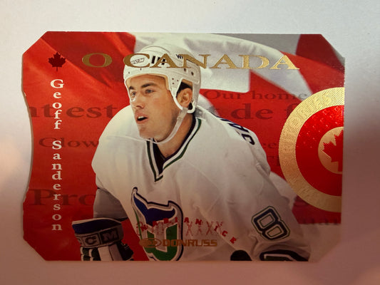 GEOFF SANDERSON - 1996 Donruss Canadian Ice O Canada Die Cut #15, xxxx/2000