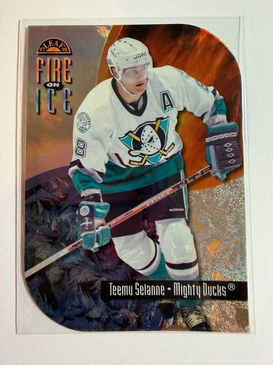 TEEMU SELANNE - 1997 Donruss Leaf Fire on Ice Die Cut #10, xxxx/1000