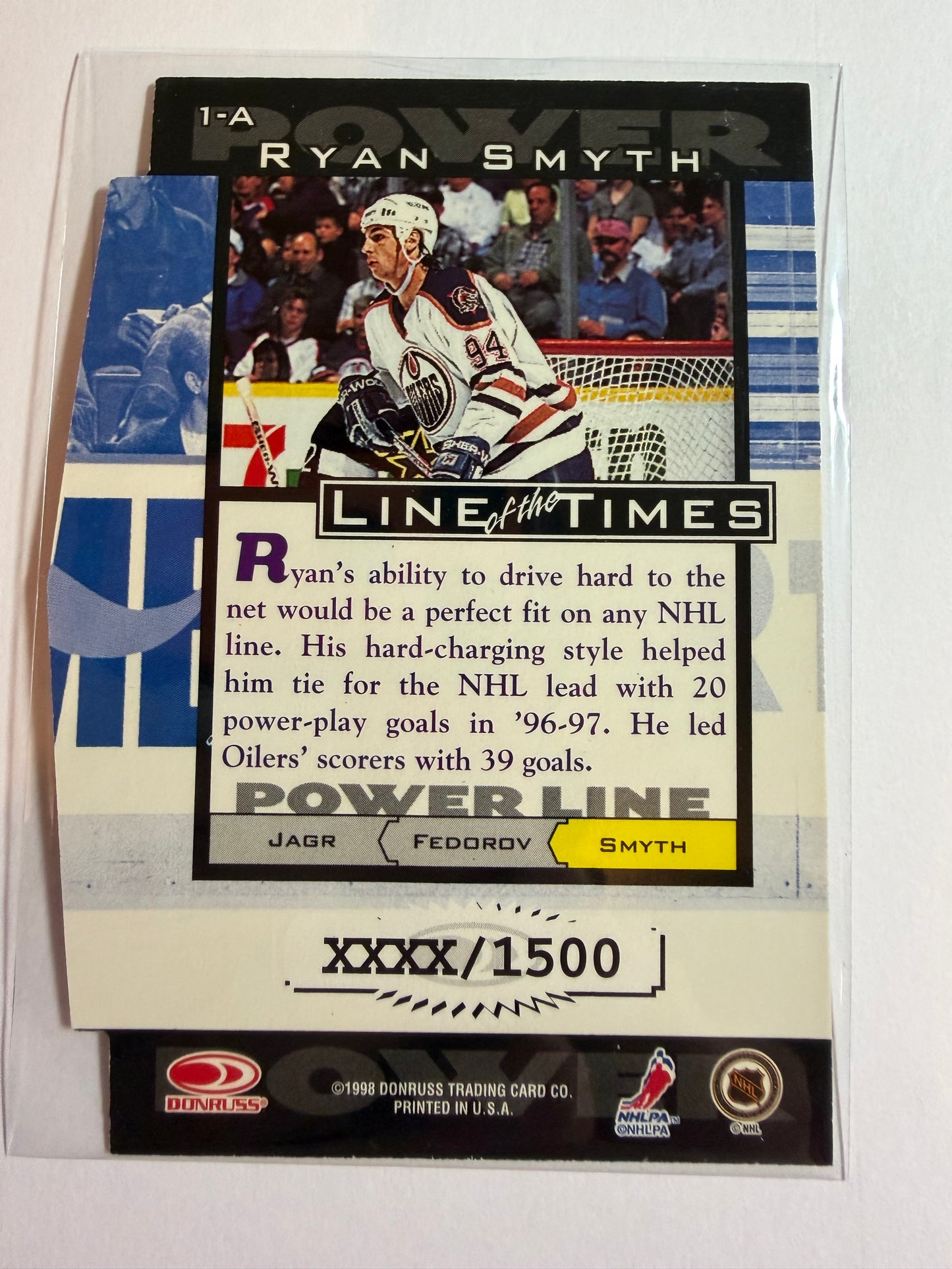 RYAN SMYTH - 1997 Donruss Preferred Line of the Times Die Cut #1-A, xxxx/1500